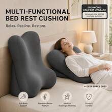 Adjustable Wedge Pillow, Ergonomic Bed Backrest Reading Pillow, Height Adjustable Back Support Cushion With Breathable Cover, Memory Foam Pad, Suitable For Bedroom Reading, Watching TV And Daily Relaxation - Color-block Cushion - View 3