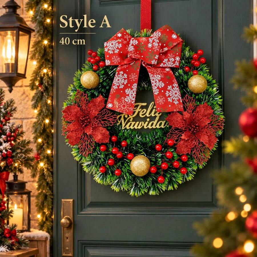 E-Commerce Christmas Christmas Wreath Decorations Window Sto - A - View 1
