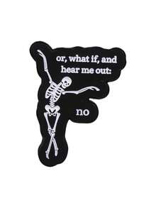 Funny Skeleton Enamel Pins Set, Cute Dancing Skull Brooch With Slogan, Metal Badge For Backpack Clothing Decor Gift - Multicolor - View 12