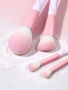 16 Pcs Professional Makeup Brush Set, Foundation Brush, Blush Brush, Eyeshadow Brush, Eyebrow Brush, Contour Brush, Powder Brush, Complete Makeup Tools Kit, Travel Essential Pink - Pink - View 6