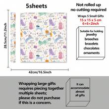 5/10 Sheets Cartoon Cat Happy Birthday Pattern Gift Wrapping Paper, Birthday Theme Party Holiday Gift Wrapping Paper, Suitable For Theme Party Birthday Holiday Celebration, Handmade Bouquet Wrapping Book Cover Decorative Paper - A - View 11