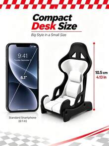 1pc Racing Seat Phone Holder, Universal Phone Stand, Racing Style Desktop Ornament, Suitable For Office, Gaming Room, Bedroom Decor, Home Storage, Decorative Ornament, Best Gift For Men, Christmas, Best Choice For Friends Gift - Multiple Styles - View 3