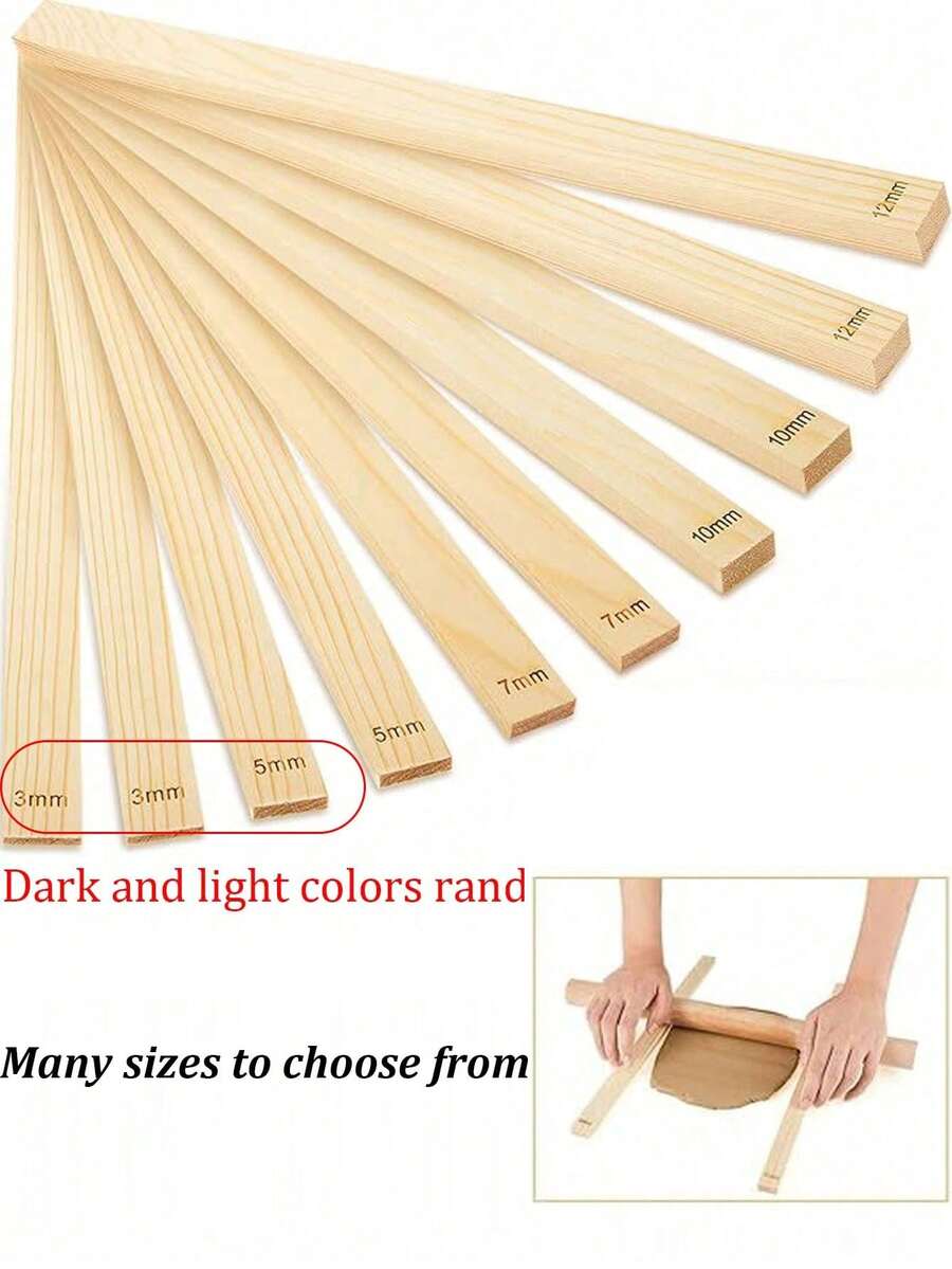 Ceramic Tools And Supplies - Clay Rolling Pin Guide Set (Non-Electric), Polymer Clay Thickness Gauge, Clay Slab Rolling Pin And Hand-Shaping Tools, Ceramic Sculpture Tool Set - Clay Rolling Pin, Guide Rods And Pins, For Precise Thickness Control