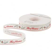 Ruy băng Giáng Sinh rộng 1.5cm/0.59 inch, ruy băng in họa tiết cây thông Noel, ruy băng trang trí lễ hội, phù hợp gói quà, gói hoa, trang trí vòng hoa và trang trí tiệc - Nhiều màu - Xem 10