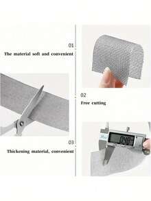 3/2/1 Rolls Gray Window Screen Repair Tape, Fiberglass Mesh Self-Adhesive Material, Repair Mesh Holes To Block Mosquitoes, Suitable For Home Doors, Balcony Screen Windows, Waterproof Wear-Resistant Strong Adhesive Screen Repair Patch, Window Mesh, Window Screen, Mosquito Net - Multi-color - View 6