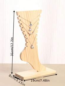 1pc Multi-Specification Creative Bamboo Wood Jewelry Display Stand / Necklace Bracelet Anklet Display Rack, Suitable For Live Streaming Display, Store Wholesale, Desktop Storage Jewelry Display Stand, Home Storage Display Rack - Multicolor - View 10