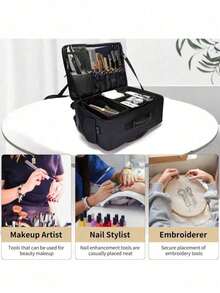 Professional Large Capacity Rolling Makeup Case, Eyelash Extension, Nail Art, Beauty Supplies Storage Box - Multicolor - View 4