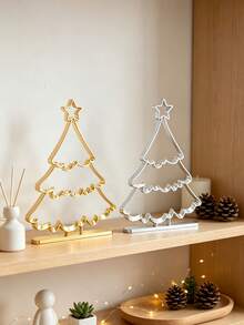 Linear-Style Christmas Tree Tabletop Ornament. A Festive Piece Suitable For Display On Dining Tables, Cabinets, Or In The Living Room; Its Versatile, Neutral Style Complements A Wide Range Of Home Interiors. - A - View 8