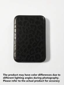 Diseño de Estampado de Leopardo Negro, Funda Protectora Magnética para Batería Externa de - Cubierta Protectora Suave de TPU Anti-Caídas, Compatible con MagSafe | Textura Mate y Diseño Cerrado (Batería No Incluida) - Negro con estampado de leopardo - Ver 9