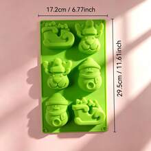 Christmas Silicone Mold 2 Pieces Set (Random Color) With Santa, Reindeer, Snowman, Sleigh, Gingerbread Man, Christmas Tree Shapes, Reusable For Plaster, Handmade Soap, Resin, DIY Crafts & Party Decor. - Christmas Reindeer + Gloves 2-piece Set - View 2