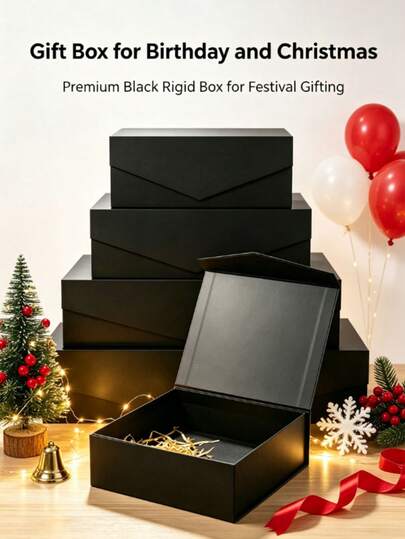 3 Sizes 7 Colors Premium Gift Box Set With Lid, Blank Luxury Packaging Box, Suitable For Wedding, Bridesmaid, Birthday, Christmas, Graduation Party Gifts