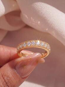 1pc Rhinestone Ring, Women's Thumb Ring, Exquisite Jewelry Gift - Palace Diamonds - View 6