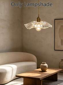 American Country Wedding Japanese Style Lampshade, Plastic Material, Suitable For Ceiling Light, Living Room Light, Bedroom Light, Bedside Light, Transparent Bar, Restaurant, Bar Counter, Pendant Light, Decorative Lighting Fixture Lampshade (Lampshade Only, Light Bulb And Cord Not Included) - Transparent Lotus Leaf 27CM - View 8