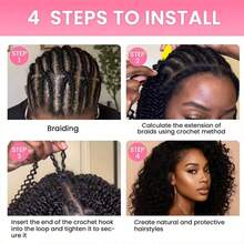 VALLBEST Boho Braids Miracle Knots Hair Human Crochet Hair Deep Wave 18 Inch 120g Ombre Feather Crochet Human Hair For Women Pre-Separated Invisible Wet And Way Crochet Hair Extensions T4/27# - Multicolor - View 8