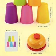 Memory Stacking Cups Game, Matching And Stacking Cups, Children's Matching And Stacking Toy, Competitive Stacking Toy, Fast Stacking Game Set With Bell And Pattern Cards, Educational Competitive Game, Christmas Gift, Christmas Decoration - Multicolor - View 2