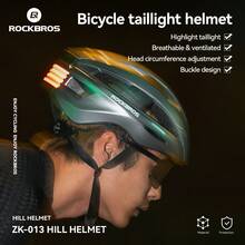 ROCKBROS 1PC Bicycle Helmet With Built-InTaillight Breathable Cycling Helmet 55-60cm - Multicolor - View 8