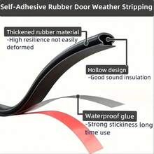 Self Adhesive Door Window Sealing Strip, Weather Stripping Noise Reduction Draft Stopper, Waterproof Dustproof Sound Insulation Rubber Seal For Door Frame Window Gap - Multicolor - View 6