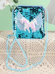 1pc Unicorn Crossbody Bags, Holiday Small Gift Wallets Party Gifts, Birthday Christmas Coin Purses - Multicolor - View 5