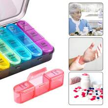 Portable Travel Pill Box, Large Capacity 21 Compartments Seven Days A Week, Portable Medicine Manager, Morning, Afternoon And Evening Vitamin Storage Box, Pill Organizer, Travel And Office Colorful Medicine Storage Box - one-size - View 3