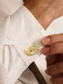 1 Pair Customized Letter Stainless Steel Wheat Ear Cufflinks, Suitable For Daily And Important Occasions, Exclusive Gift For Boyfriend, Husband, Father, Father's Day Jewelry Gift, Personalized Creative Fashion Minimalist DIY Private Custom Holiday Celebration Birthday Gift - Multicolor - View 3