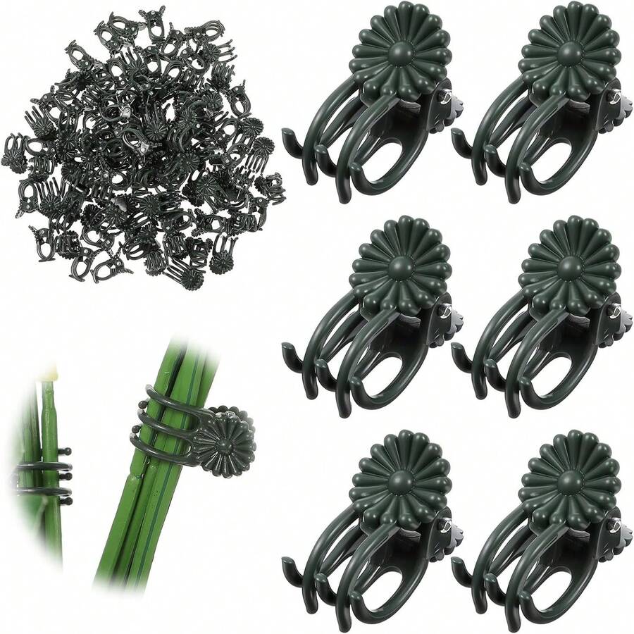 Approx. 50pcs Plant Stem Clips, Plant Vine Support Clips, Used For Upright Growth Of Flowers, Branch Clips, Garden Plant Support Clips - Multicolor - View 1