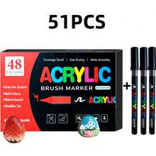 13-126 Colors Art Acrylic Marker Set,Markers Pen With Brush And Soft Tip,Suitable For Sketching,Coloring,Applicable For Painting On Stone,Wood,Calligraphy,Ceramic,Metal,And Various Other Surfaces,A Great Gift For Friend And Student,Back To School - Acrylic Marker Pen - View 16