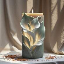 Calla Lily Flower Silicone Candle Mold - Reusable Silicone Candle Making Mold, Easy Release Multi-Purpose DIY Mold, Suitable For Epoxy Resin, Plaster, Clay Crafts - Ideal Choice For Elegant Decoration And Wedding Favors - White - View 7