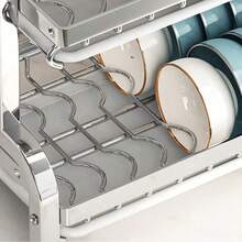 Single / Double Tier Dish Drying Rack, Ventilated Design For Fast Water Draining And Drying, Suitable For - Kitchen Countertop, Dish Drying, Plate And Bowl Storage, Storage Beside Sink, Home Kitchen Organization Range Couvert Range Couvert - Double-layer Dish Drying Rack - View 6