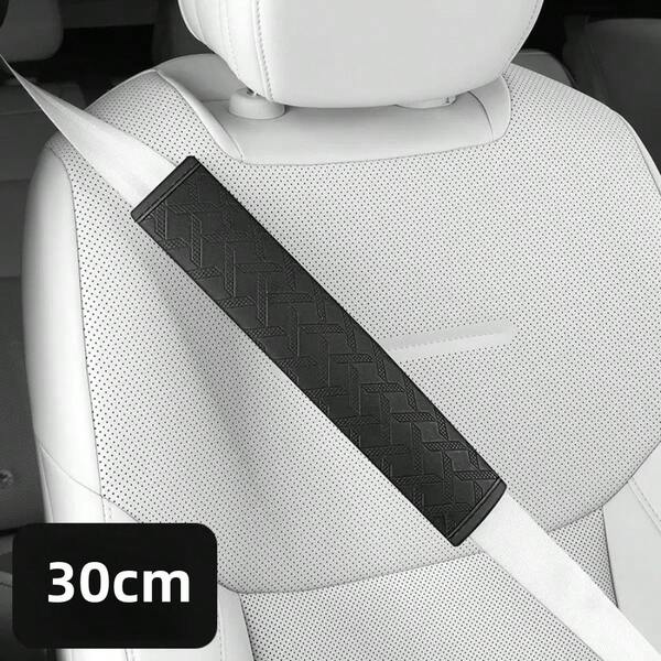 2026 Autumn/Winter New Car Seat Belt Shoulder Pad Protector, Anti-Chafing, Anti-Abrasion, Embossed Leather, Unisex, 30cm/50cm, Cross-Border Car Seat Belt Shoulder Cover, Seat Belt Decorative Cover