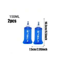 WRELS 1件/2件 150/250/500ML 輕量可折疊咬嘴馬拉松運動水壺，無味冷水瓶，熱壓製 - 彩色 - 查看 37