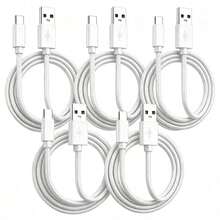 5pcs Fast Charging USB-A To Type-C Charging Cables, Nylon Braided Durable Phone Charging Cables, 1m Long, Compatible With Android Phones, And Other Type-C Devices, Suitable For Travel Essentials/Car Accessories/Desktop Accessories, Pink/Purple - Multicolor - View 16