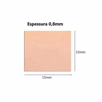 Almofada térmica de cobre 15x15mm 0,8mm - Dissipador de Calor para Chipset Gpu Cpu - KIT com 2 unidades