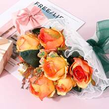 1PC 28cm*4yd White Ruched Bouquet Wrapping Paper With Edge Translucent Wavy Mesh, Suitable For Mother's Day, Graduation, Wedding, Party, Florist Supplies - Wavy Mesh - View 12