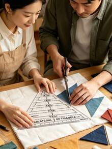 1/2pcs Triangle Quilting Ruler, Clear Acrylic Sewing Template Cutting Ruler For Patchwork Quilt DIY Craft - Triangle Ruler - View 3