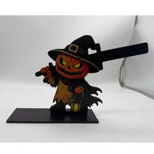 1pc Wooden Toilet Paper Holder With Skull And Ghost Pattern, Gothic Style Paper Towel Rack, Multi-Purpose Wall-Mounted Decor, Suitable For Bathroom, Living Room, Office, Party Scenes, Rustic Indoor Ornament, Halloween Desktop And Wall Decoration. Halloween Decor / Halloween / Halloween Home Decor - One Size - View 12