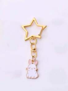 1/4pcs Cute Cow Keychain, Star-Shaped Buckle Design, Colorful Bag Pendant Charm, Suitable For Handbags, Backpacks, Keys And Zipper Decoration, Christmas Holiday Small Gift - Quantity - View 16
