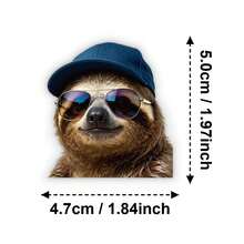 50pcs Animal Graffiti PET Stickers With Hats And Fashion Glasses, Diverse Designs, Enhances Thinking And Creative Action Abilities, Art Supplies, Children's Sticker Toys - Multicolor - View 3
