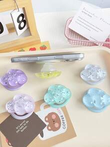 3D Milk Blue Cloud MagSafe Magnetic Phone Stand With Telescopic Airbag, Strong Adsorption - Green - View 3