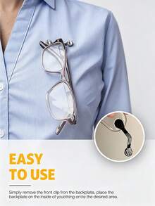 1pc Hanging Eyeglass Clip, Pin-Style -Functional Wearable Apparel Clip, Eyeglass And Earphone Cable Clip,Employee ID Badge - Multicolor - View 6