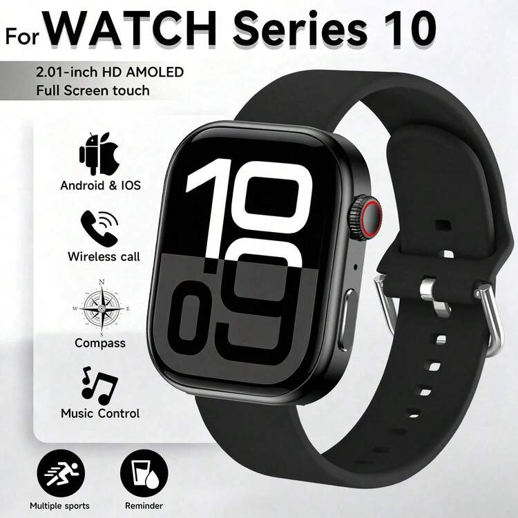 2026 Silicone Strap Men's Sports Smart Watch, 2.02-Inch HD Screen, Make/Receive Calls, Step Counter, Calorie Tracking, Multiple Sports Modes, Incoming Call & Message Notifications, Multi-Function Smart Watch, Full Screen Touch, Compatible With Android/Phone, Exquisite Gift - Multicolor - View 10