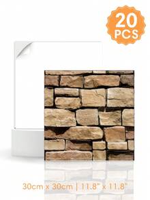 1/10/20Pcs 3D Faux Stone Wall Stickers, Peel And Stick Wall Panels, Self Adhesive Decorative Wall Tiles For Home Interior Decor - Wall Stickers - View 23
