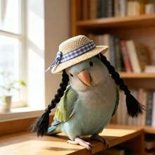 Cute Small Pet Straw Hat, Woven Design, Lightweight Handmade Knitted Hat, Summer Pet Fashion Photography Accessory, Suitable For Hamsters, Guinea Pigs, Parrots, Chickens And Geese, Pet Clothing, Pet Decoration, Pet Accessories - Multicolor - View 8