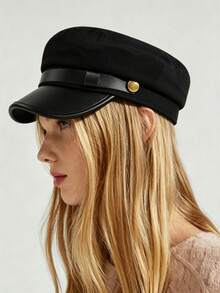 1pc Women's Black Flat Top Beret Hat, Autumn/Winter Versatile Painter Hat, Pumpkin Hat - Multicolor - View 23