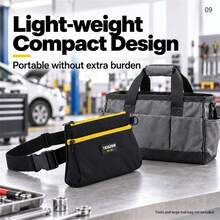 TKIGZNW A028 Compact Utility Waist Storage Bag 1Pc Dual Layer Zipper Tool Pouch Adjustable Strap For Electrician DIY - Black - View 9
