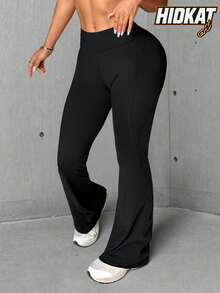 Hidkat Women's Lightweight, Casual Quick-Dry Sports Pants With Pockets. Loose, Breathable And Fast-Drying Exercise Trousers Suitable For Running, Fitness - Black - View 1