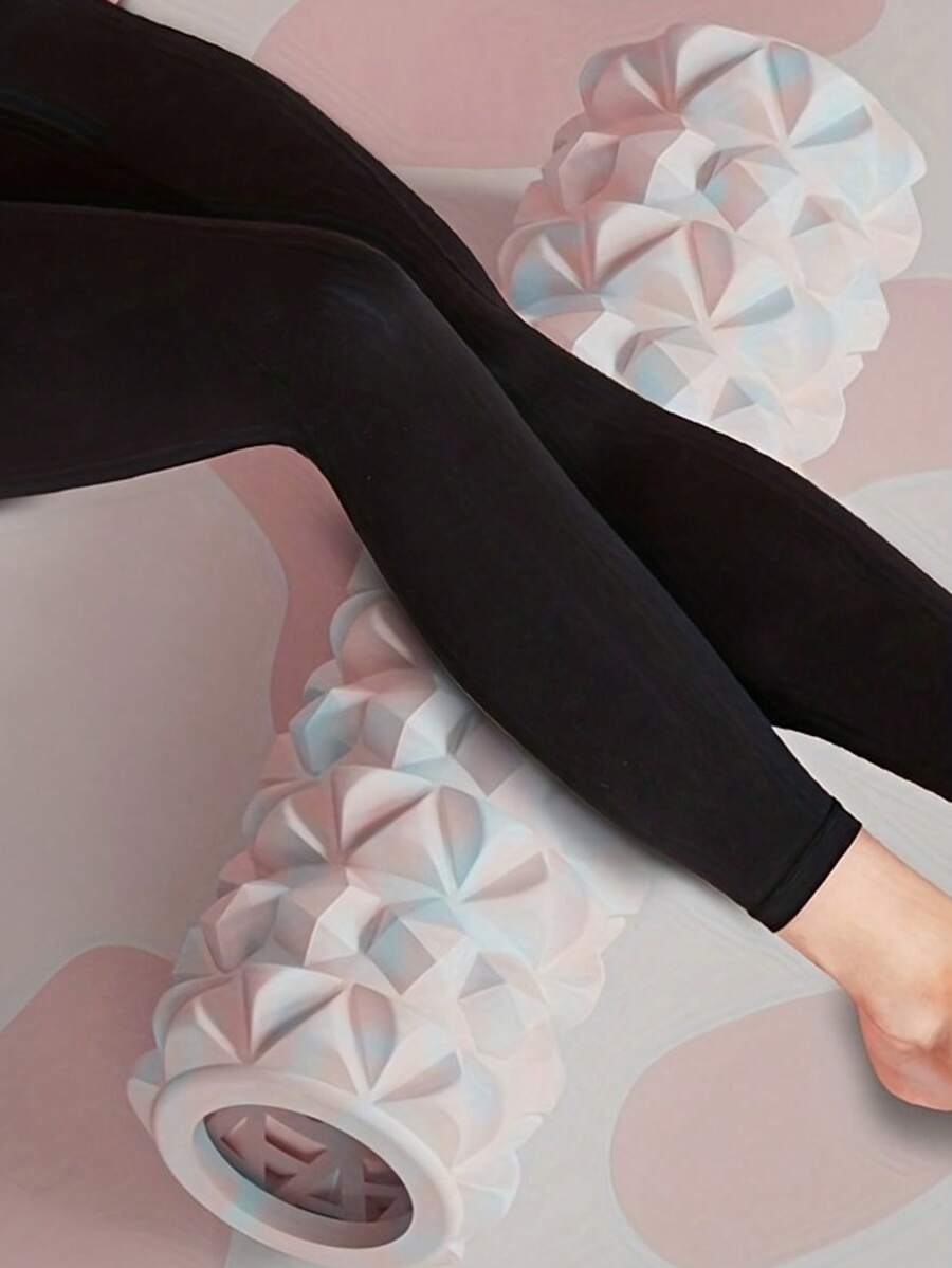 1pc Foam Roller Massager, High Density, Deep Tissue Massage For Back And Leg Muscles, Self Myofascial Release For Painful Trigger Point Muscle - Multicolor - View 1