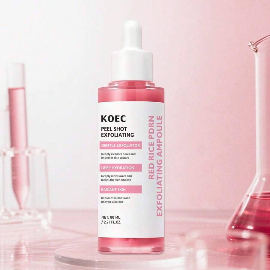 KOEC Red Rice PDRN Exfoliating Ampoule, Gentle Face Exfoliator For Sebum Control, Niacinamide & Hydrolyzed Hyaluronic Acid, Pore Minimizer, Brightening Glass Skin Serum, - RED RICE - View 1