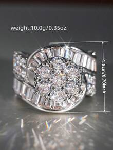 1pc Romantic Cubic Zirconia Ring For Women, Wedding Engagement Party Jewelry, Valentine's Day Gift - 1# - View 10
