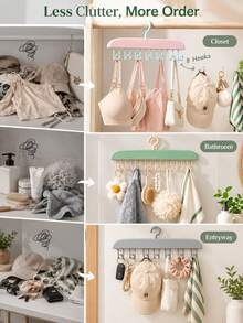 Dopamine Styleclothes Rack,Wavy Over-The-Door Hook Rack-A Multifunctional Hanger For Bras, Hats, Bags, And Accessories; Space-Saving And Suitable For Homes And Dormitories.Closet Organizer And Storage - Multicolor - View 3
