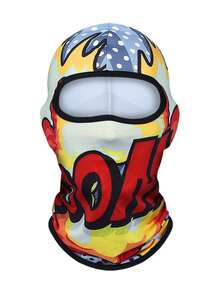 Fabulous Be Xtreme 1pc Red & Black Abstract Graffiti Balaclava Face Mask, Cool 3D Vortex Print Full Face Cover, UV Protection, Mesh Holes, Elastic Tactical Ski Mask For Motorcycle Riding, Music Festival, Party, Gathering, Fishing, Men, Durable Windproof Riding Headgear - Multicolor - View 18